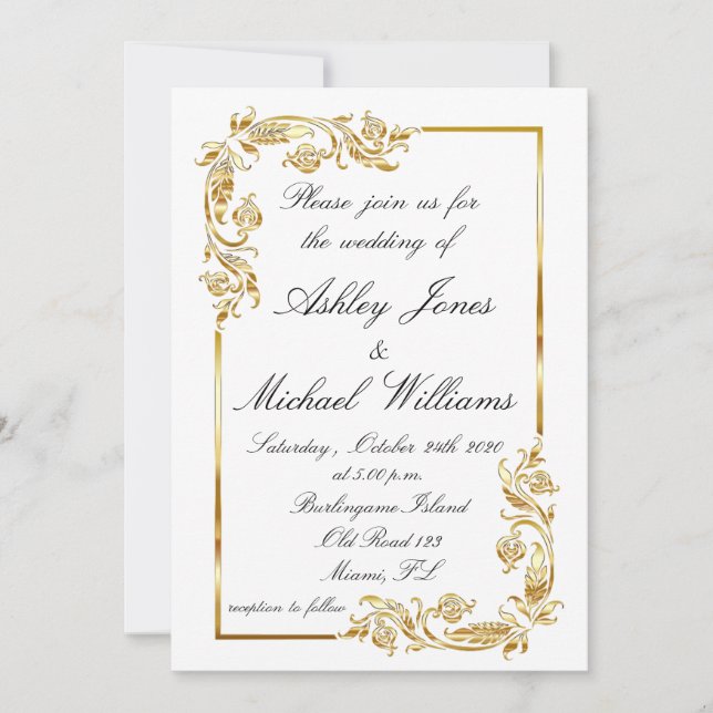 Invitation Un Mariage informel élégant et brillant (Devant)