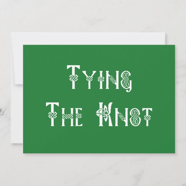 Invitation Un Mariage Irlandais Tying The Knot (Devant)