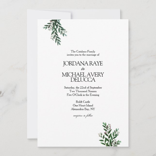 Invitation Un Mariage rustique élégant et moderne (Devant)