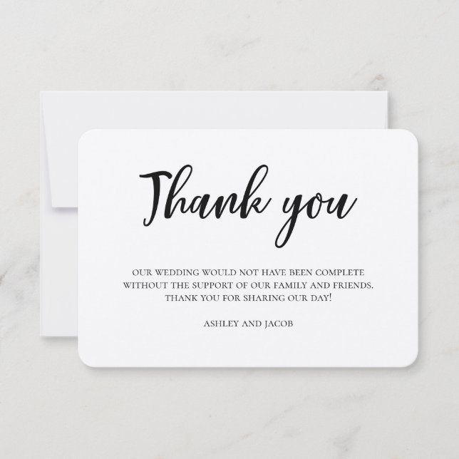 Invitation Un mariage rustique vous remercie. Note de pays mo (Devant)