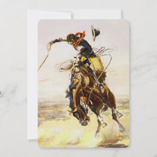 Invitation « Un mauvais cheval » par Charles M Russell