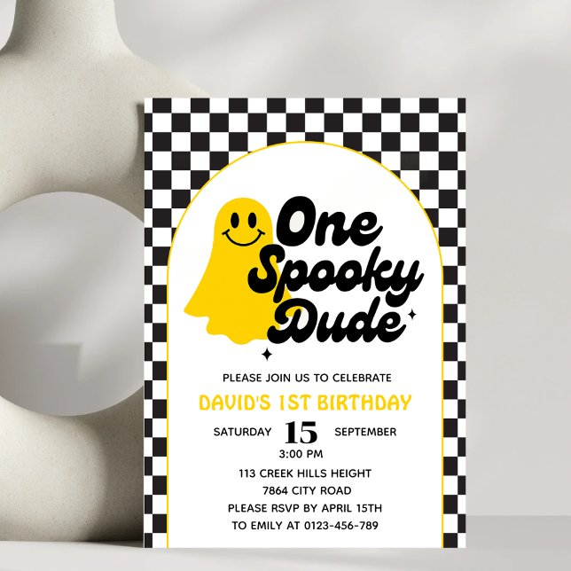 Invitation Un Mec Éffrayant Halloween Super Premier anniversa (Créateur téléchargé)