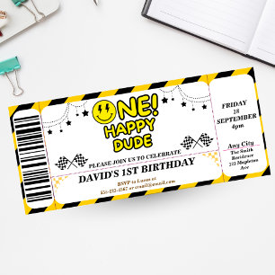 Invitation un mec heureux anniversaire Billet Style Cool Dude