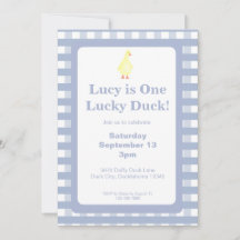 Un modèle d'invitation Canard Chanceux (Bleu Pouss