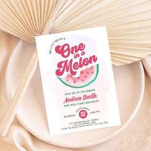 Invitation Un moderne dans un Melon Aquarelle Premier anniver