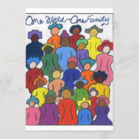 Un monde, une famille d'invitation multiculturelle