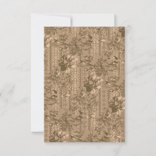 Invitation Un motif floral vintage avec desi marron complexe