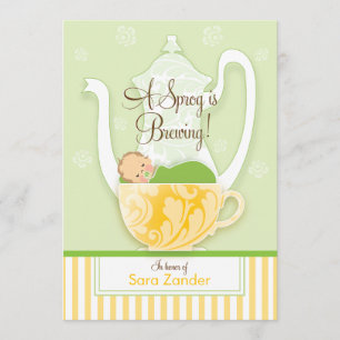 Invitation Un neutre de genre du thé   de baby shower