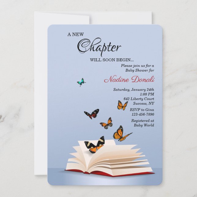 Invitation Un nouveau Baby shower de chapitre (Devant)
