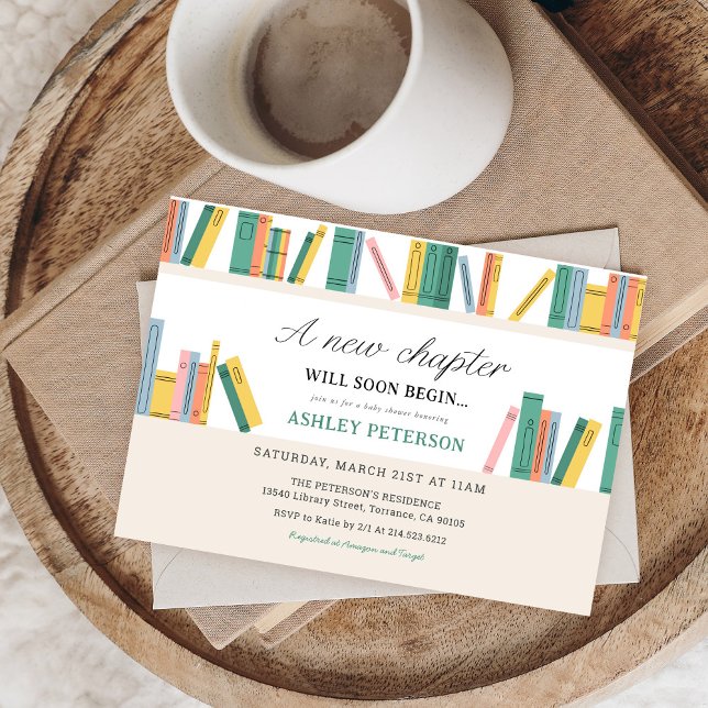 Invitation Un nouveau Baby shower de livre d'histoires (Créateur téléchargé)
