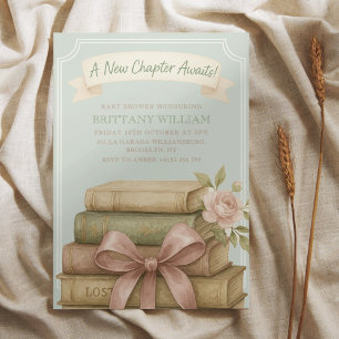 Invitation Un nouveau chapitre attend le Baby shower de la co