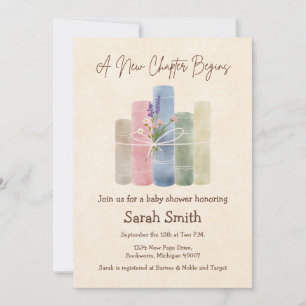 Invitation Un nouveau chapitre commence - Baby Shower