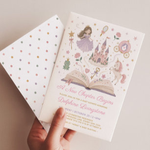 Invitation Un nouveau chapitre commence : Baby Shower Princes