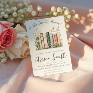 Invitation Un nouveau chapitre commence ! Fête prénuptiale fl