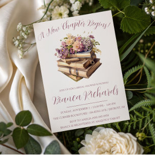 Invitation Un nouveau chapitre commence ! Fête prénuptiale fl
