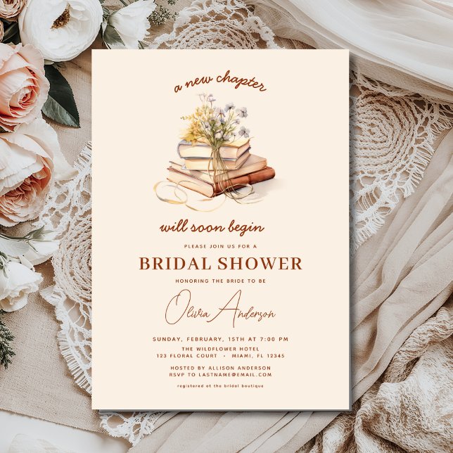 Invitation Un nouveau chapitre commence la Fête des mariées f (Créateur téléchargé)