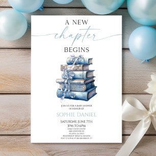 Invitation Un nouveau chapitre commence le Baby shower de liv