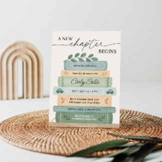 Invitation Un nouveau chapitre commence le Baby shower Storyb