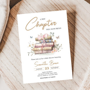 Invitation Un nouveau chapitre commence le Baby shower Storyb
