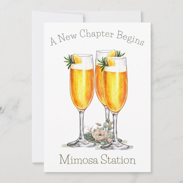 Invitation Un nouveau chapitre commence le signe Mimosa (Devant)