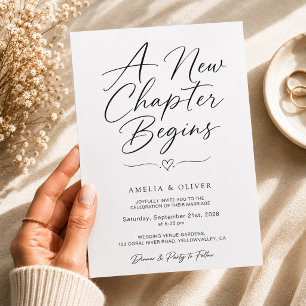 Invitation Un Nouveau Chapitre Commence Mariage Minimaliste M