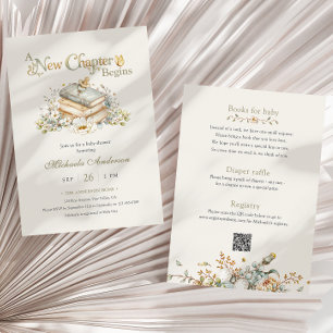 Invitation Un nouveau chapitre commence Thème de fête prénata