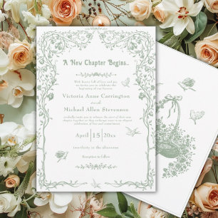 Invitation Un Nouveau Chapitre Commence Un Mariage Élégant Vi