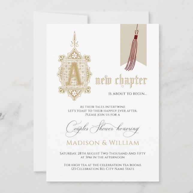 Invitation Un Nouveau Chapitre Couples Douche (Devant)