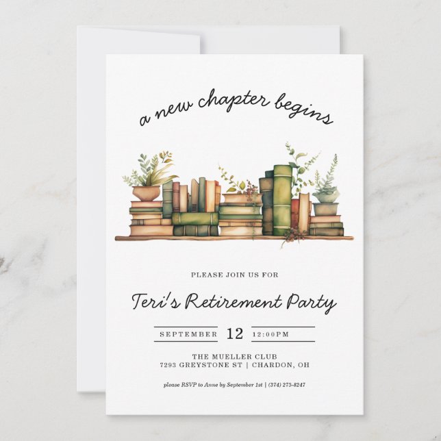 Invitation Un nouveau chapitre livre le parti de retraite (Devant)