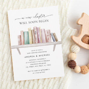 Invitation Un nouveau chapitre thème QR Code Baby shower