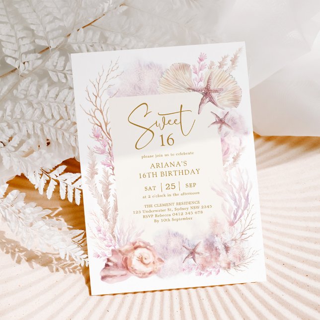 Invitation Un océan de rêve sous la mer Sirène douce 16 (Créateur téléchargé)