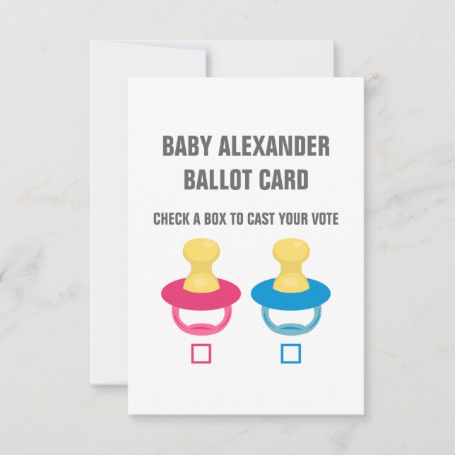 INVITATION UN PACIFIER RÉVÈLE UN BULLETIN DE VOTE (Devant)