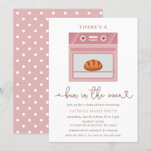 Invitation Un Pain Dans Le Baby shower Rose Fille Bébé Au Fou