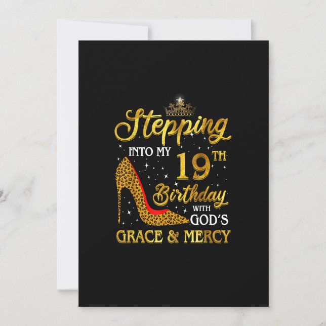 Invitation Un pas dans mon 19e anniversaire Cadeaux filles fe (Devant)