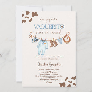 Invitation Un Pequeño Vaquerito viene en camino Baby shower