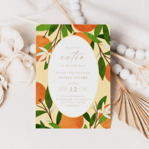 Invitation Un petit amour   Baby Shower jaune neutre moderne