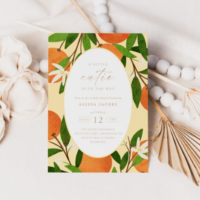 Invitation Un petit amour | Baby Shower jaune neutre moderne (Créateur téléchargé)