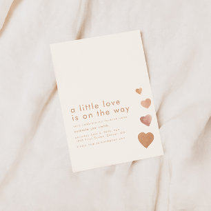 Invitation Un petit amour est sur le chemin Baby shower de co