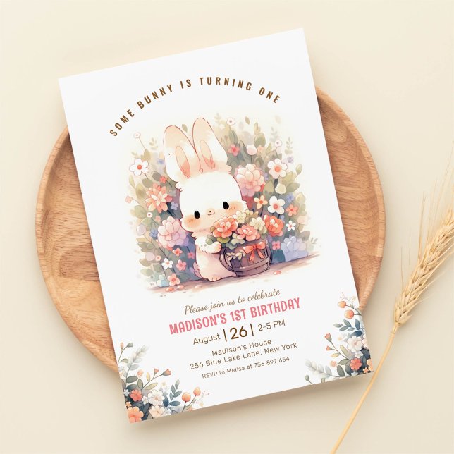 Invitation Un petit anniversaire de lapin (Créateur téléchargé)