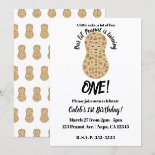 Invitation Un Petit Arachide mignonne Whimsday 1er Anniversai