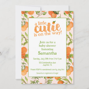 Invitation Un petit Baby shower Arrière - plan Cutie Peach