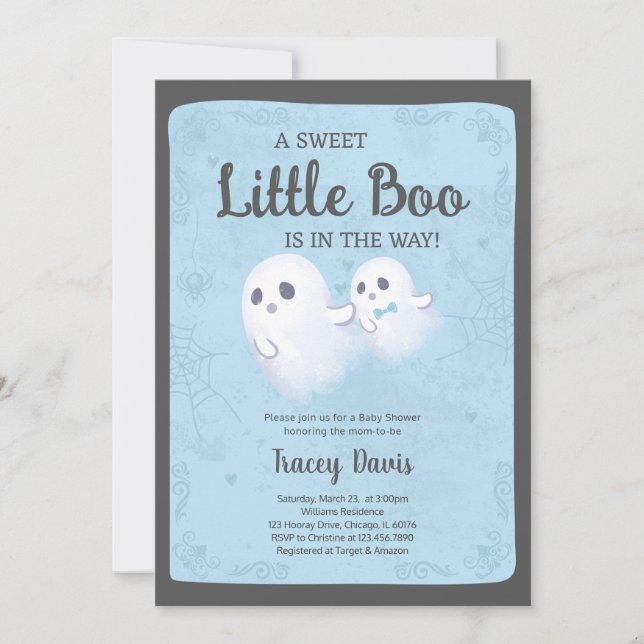 Invitation Un Petit Baby shower Boo (Devant)