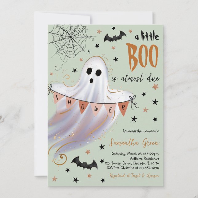 Invitation Un Petit Baby shower Boo (Devant)