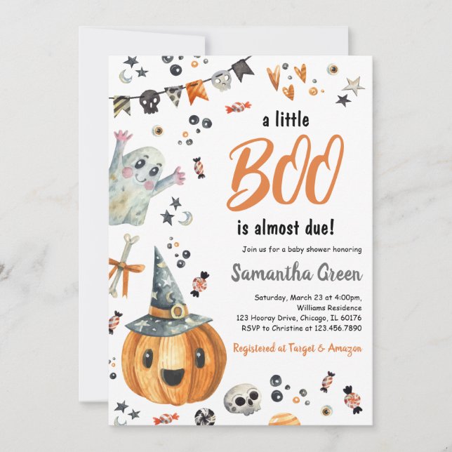 Invitation Un Petit Baby shower Boo (Devant)