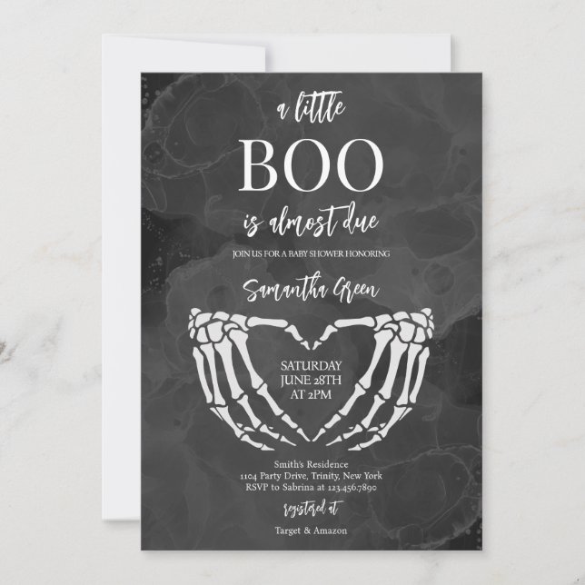 Invitation Un petit Baby shower Boo Halloween (Devant)