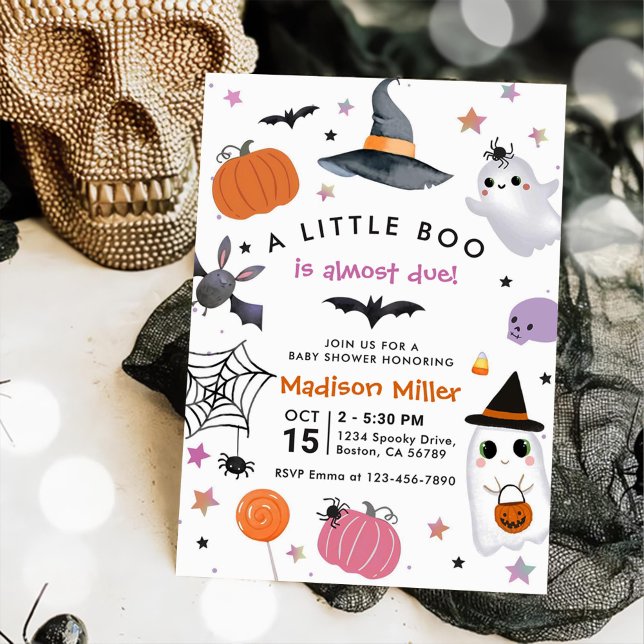Invitation Un petit Baby shower Boo Halloween (Créateur téléchargé)