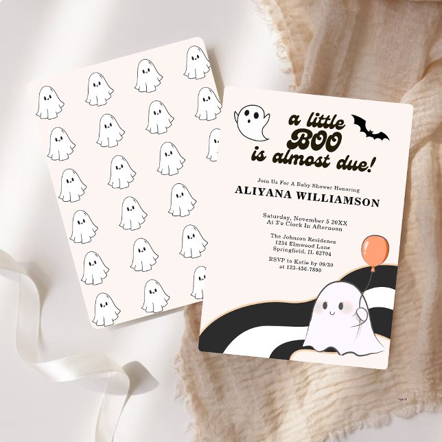 Invitation Un petit Baby shower Boo Halloween mignon (Créateur téléchargé)