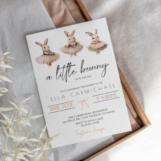 Invitation Un Petit Baby shower Bunny (Créateur téléchargé)