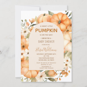 Invitation Un Petit Baby shower Citrouille Sucré