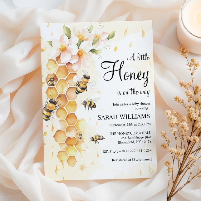 Invitation Un petit Baby shower d'abeilles au miel (Créateur téléchargé)